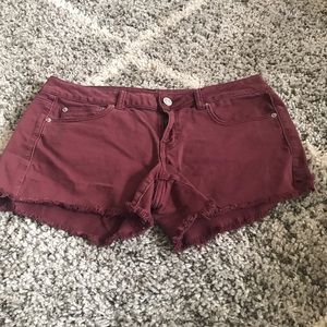 AEO- burgundy shorts- size 12